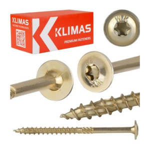 Wkręty ciesielskie do drewna TORX talerzowe - 8x100mm,  op. 50szt. Klimas