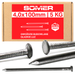 Gwoździe budowlane czarne gładkie - 4x100 mm op. 5 kg