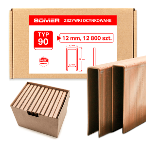 Zszywki stolarskie typ 90 GA18 (Pansam, E, L) do zszywacza - 12 mm, 12 800 szt.