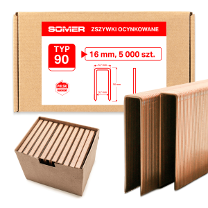 Zszywki stolarskie typ 90 GA18 (Pansam, E, L) do zszywacza - 16 mm, 5 000 szt.
