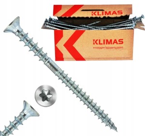 Wkręty do poziomowania łat - 6x160 mm 100 szt. dystansowe TORX Klimas WKSS