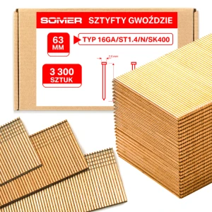 Sztyfty gwoździe - dł. 63 mm 3300szt. TYP 14/16GA/SK400