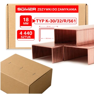 Zszywki typ K-30/32/R - dł. 18 mm, 4440 szt. do zamykania kartonów 