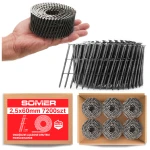  Gwoździe łączone drutem 16° - 2,5x60 mm pierścieniowe 7 200 szt.